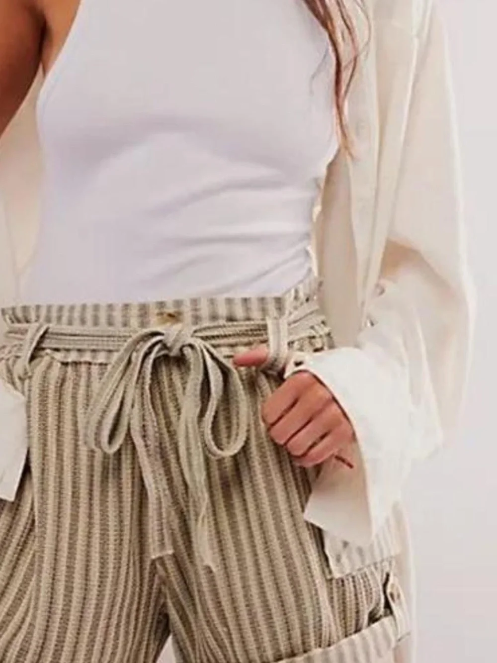 Free People One Harriet Stripped Slouchy Shorts Sz. Sm